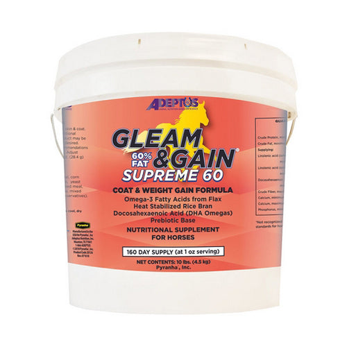 Gleam & Gain Supreme 60 Nutritional Supplement For Horses 10 Lbs by Adeptus