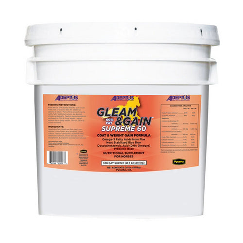 Gleam & Gain Supreme 60 Nutritional Supplement For Horses 20 Lbs by Adeptus