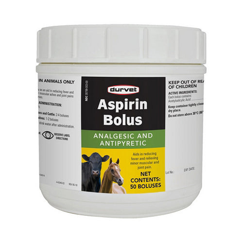 Aspirin Bolus For Cattle And Horses 50 Bolus by Durvet