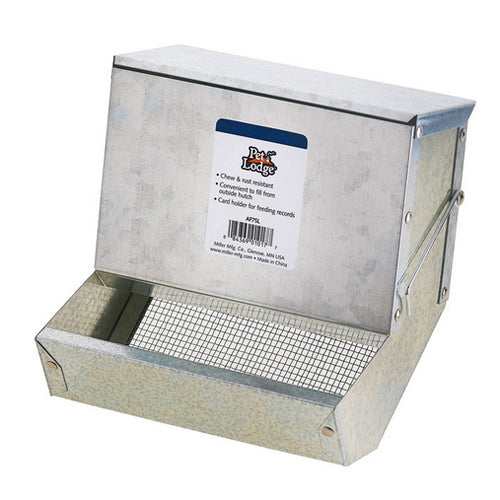 Galvanized Small Animal Feeder with Lid Sifter Bottom, 7" 1 Count by Pet Lodge