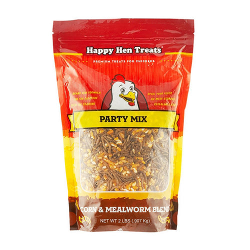 Happy Hen Treats, Happy Hen Party Mix Corn & Mealworm Blend, 2 Lbs