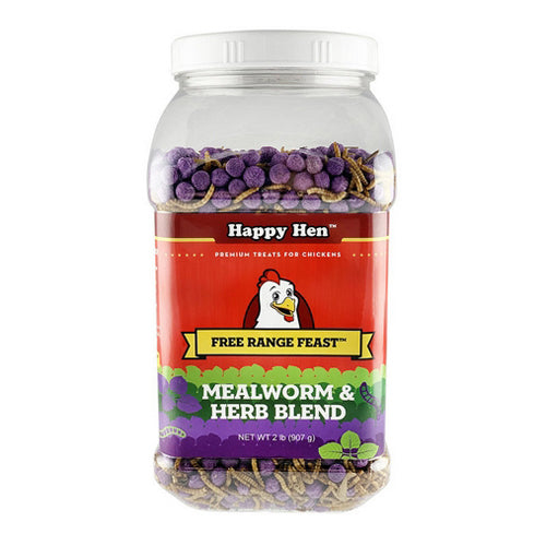 Happy Hen Free Range Feast Mealworm & Herb 2 Lbs by Happy Hen Treats