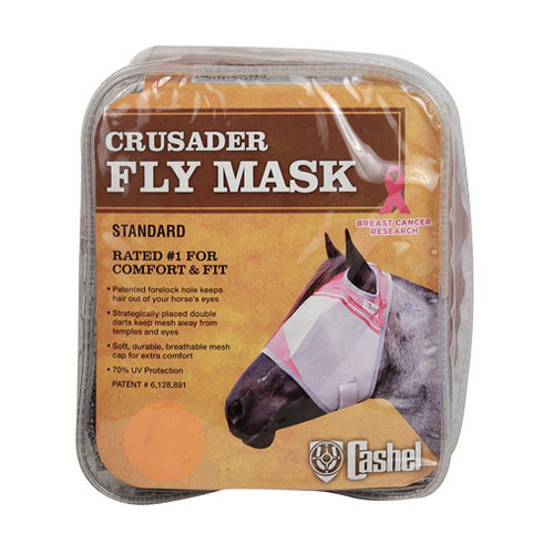 Crusader Standard Nose Pasture Fly Mask without Ears Horse Pink 1 Count by Cashel