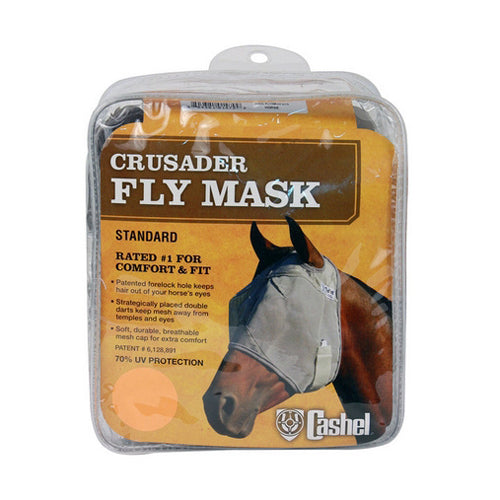 Crusader Standard Nose Pasture Fly Mask without Ears Warmblood Grey 1 Count by Cashel
