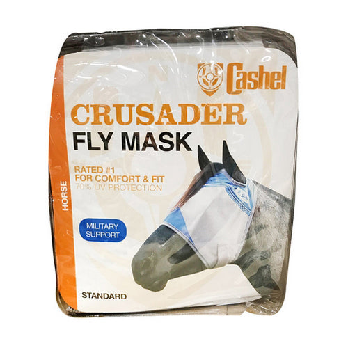 Crusader Standard Nose Pasture Fly Mask without Ears Horse Blue 1 Count by Cashel