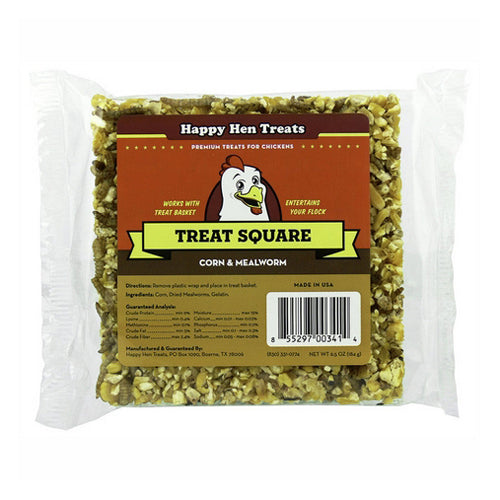 Happy Hen Treats, Poultry Mealworm Treat Square Corn & Mealworm, 6.5 Oz
