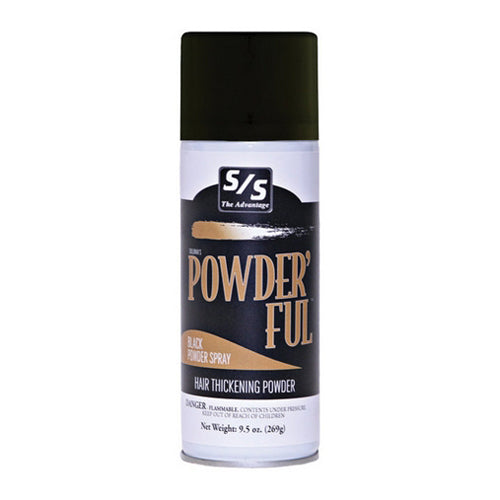 Powder'Ful Livestock Hair Thickening Powder Spray Black 9.5 Oz by Sullivan Supply, Inc.