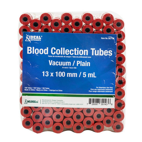 Ideal Blood Collection Tubes - Red (5 ml), 100's 5 ML by Ideal