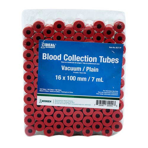 Ideal Blood Collection Tubes - Red (7 ml), 100's 7 ML by Ideal