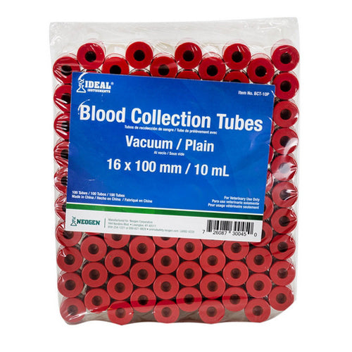 Ideal Blood Collection Tubes - Red (10 ml), 100's 10 ML by Ideal