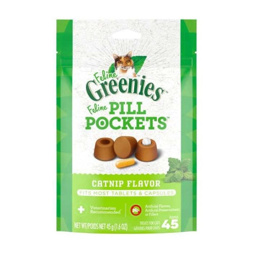 Greenies, Feline Pill Pockets Cat Treats Catnip, 1.6 Oz
