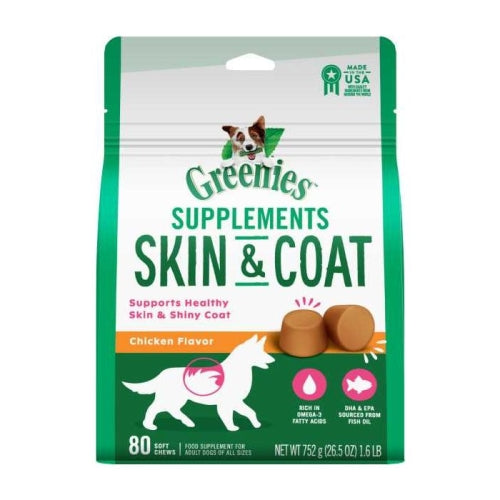 Greenies Skin & Coat Supplement For Dogs 80 Count by Greenies