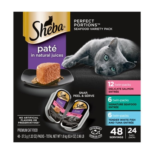 Pedigree, Sheba Pate Seafood Multi Pack, 2.65 Oz (Case of 24)