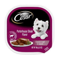 Cesar Porterhouse Steak Flavor In Meaty Juices 3.5 Oz (Case of 24) by Pedigree