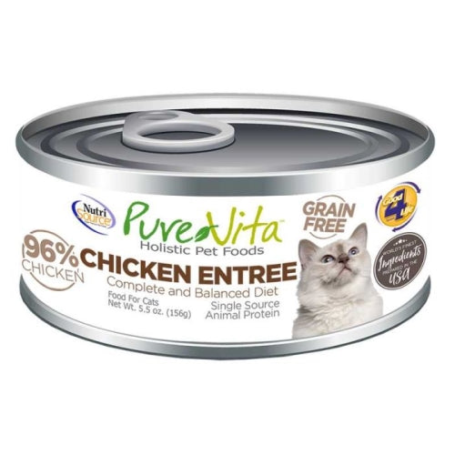 Nutrisource Pure Vita 96% Grain Free Chicken & Chicken Liver Cat 5.5 Oz (Case of 12) by Nutrisource/Tuffys