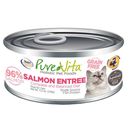 Nutrisource Pure Vita 96% Grain Free Salmon Entree Cat 5.5 Oz (Case of 12) by Nutrisource/Tuffys