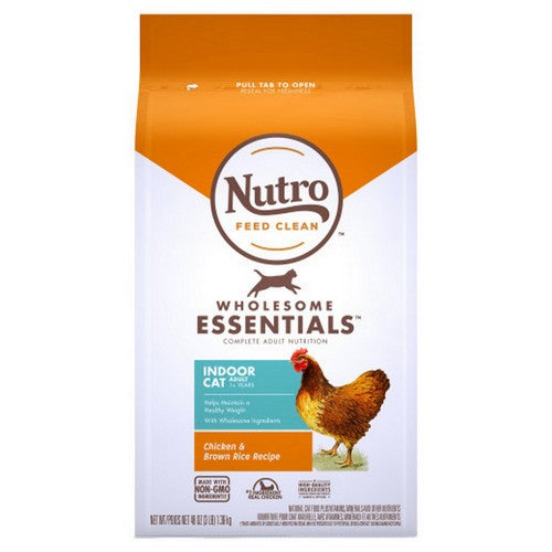 Nutro Products, Inc., Nutro Indoor Adult Cat Chicken & Rice, 3 Lbs