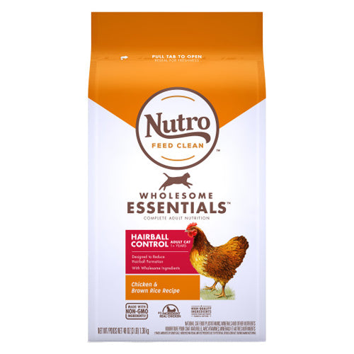 Nutro Products, Inc., Nutro Hairball Adult Cat Chicken & Rice, 3 Lbs