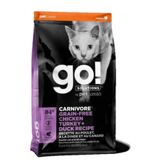 Petcurean Go! Carnivore Grain Free Chicken, Turkey & Duck Cat 8 Lbs by Petcurean