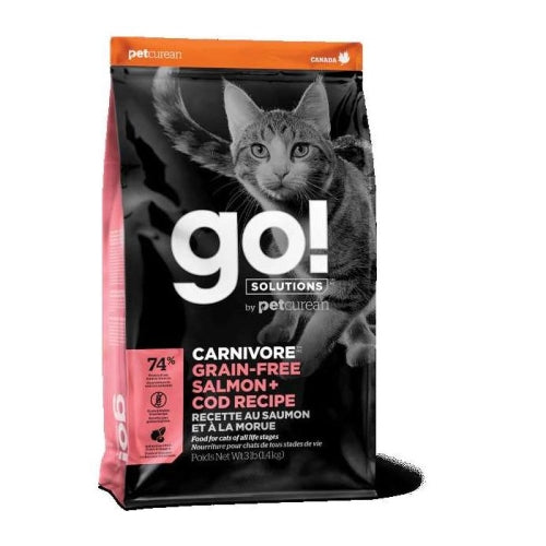 Petcurean Go! Carnivore Grain Free Salmon & Cod Cat 3 Lbs by Petcurean