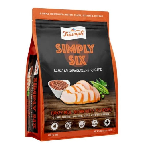 Triumph Simply Six Turkey Meal, Rice & Pea (6 Per Bale) 3 Lbs by Triumph/Sunshine Mills