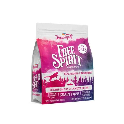 Triumph/Sunshine Mills, Triumph Grain Free Free Spirit Salmon & Chickpea Cat (6 Per Bale), 3 Lbs