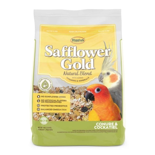 Higgins Safflower Gold Natural Conure/Cockatiel 3 Lbs by Higgins