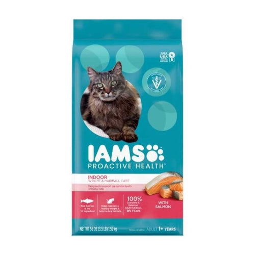 Iams Cat Indoor Weight & Hairball Care Salmon (4 Per Bale) 3.5 Lbs by Iams