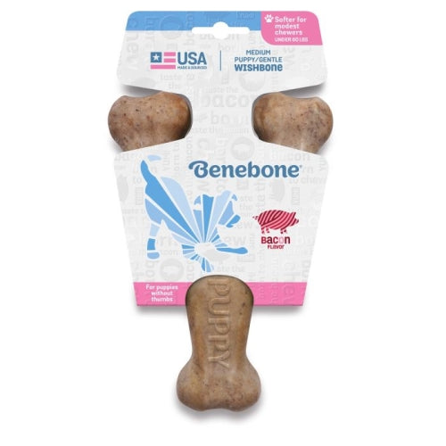 Benebone Llc, Benebone Puppy Medium Bacon Wishbone, 1 Each