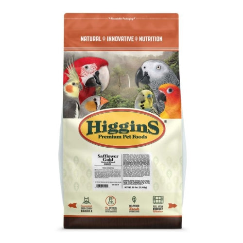 Higgins Safflower Gold Natural Parrot 25 Lbs by Higgins