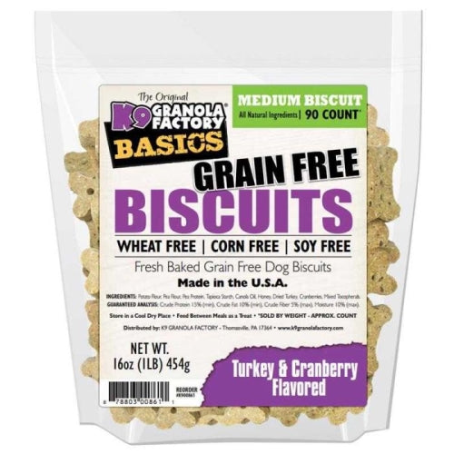 K-9 Granola Factory Medium Simply Biscuits Grain Free Turkey & Cranberry 1 Lb by K9 Granola Factory