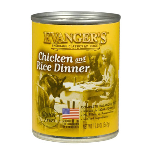 Evangers, Evanger's Heritage Classic Wet Dog Food, Chicken & Rice, 12Each/12.8 Oz, 12 Pack (Count of 12)