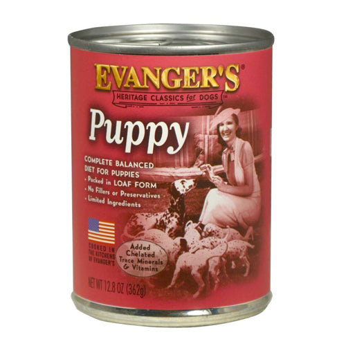 Evangers, Evanger's Heritage Classic Puppy and Underweight Wet Dog Food, Chicken, 12Each/12.8 Oz, 12 Pack (Count of 12)