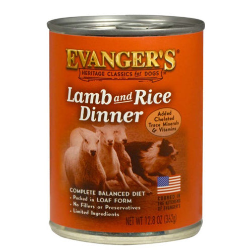 Evangers, Evanger's Heritage Classic Wet Dog Food, Lamb & Rice, 12Each/12.8 Oz, 12 Pack (Count of 12)