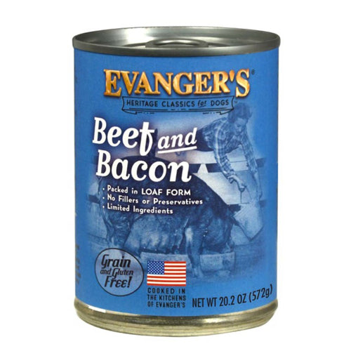 Evangers, Evanger's Heritage Classic Wet Dog Food, Beef & Bacon, 12Each/20.2 Oz, 12 Pack (Count of 12)