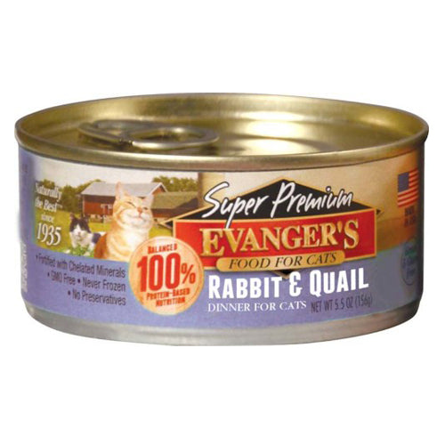 Evanger's Super Premium Wet Cat Food Rabbit & Quail, 24Each/5.5 Oz, 24 Pack (Count of 24) by Evangers