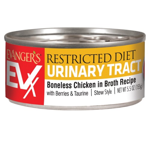 Evangers, Evanger's Restricted Diet Urinary Tract Cat Food, Boneless Chicken in Broth, 24Each/5 Oz (Count of 24)