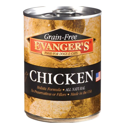 Evanger's Grain-Free Wet Dog & Cat Food Chicken, 12Each/12.8 Oz, 12 Pack (Count of 12) by Evangers