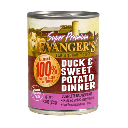 Evangers, Evanger's Super Premium Wet Dog Food, Duck & Fresh Sweet Potato, 12Each/12.8 Oz, 12 Pack (Count of 12)