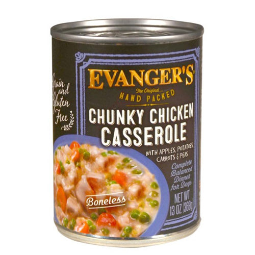 Evangers, Evanger's Hand Packed Wet Dog Food, Chunky Chicken Casserole, 12Each/12 Oz, 12 Pack (Count of 12)