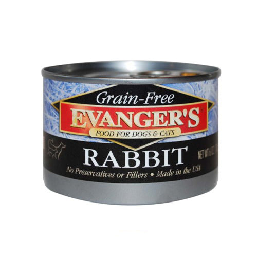 Evangers, Evanger's Grain-Free Wet Dog & Cat Food, Rabbit, 24Each/6 Oz, 24 Pack (Count of 24)