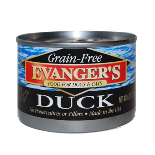 Evanger's Grain-Free Wet Dog & Cat Food Duck, 24Each/6 Oz, 24 Pack (Count of 24) by Evangers