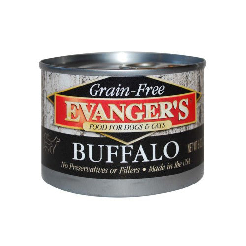 Evanger's Grain-Free Wet Dog & Cat Food Buffalo, 24Each/6 Oz, 24 Pack (Count of 24) by Evangers