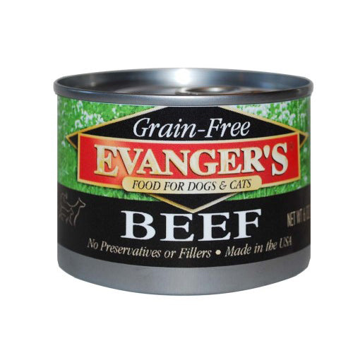 Evanger's Grain-Free Wet Dog & Cat Food Beef, 24Each/6 Oz, 24 Pack (Count of 24) by Evangers