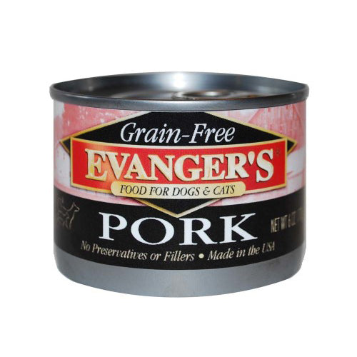 Evanger's Grain-Free Wet Dog & Cat Food Pork, 24Each/6 Oz, 24 Pack (Count of 24) by Evangers