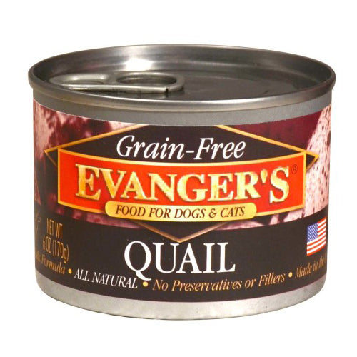 Evangers, Evanger's Grain-Free Wet Dog & Cat Food, Quail, 24Each/6 Oz, 24 Pack (Count of 24)