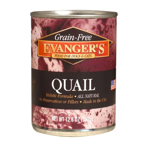 Evangers, Evanger's Grain-Free Wet Dog & Cat Food, Quail, 12Each/12.8 Oz, 12 Pack (Count of 12)