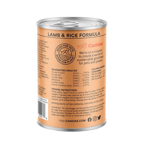 Canidae, CANIDAE All Life Stages Wet Dog Food, Lamb & Rice, 12Each/13 Oz (Count of 12)