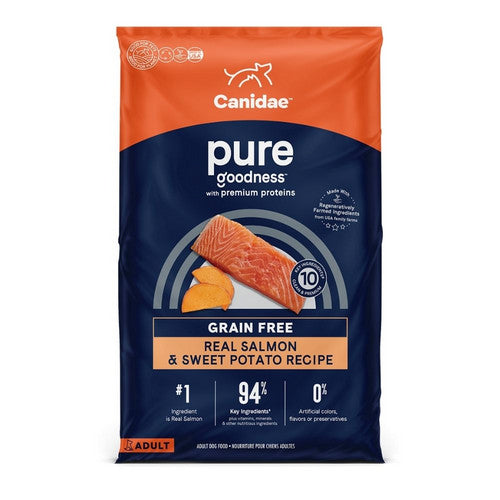 CANIDAE PURE Grain-Free LID Dry Dog Food Salmon & Sweet Potato, 1 Each/4 lb by Canidae