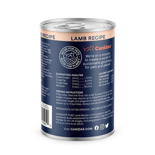 Canidae, CANIDAE PURE Grain-Free Wet Dog Food, Land Formula w/Lamb, 12Each/13 Oz (Count of 12)